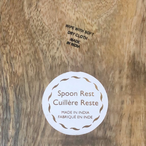 Natural Wood Spoon Rest Utensil Handcrafted Boho in India NWOT - Picture 8 of 8